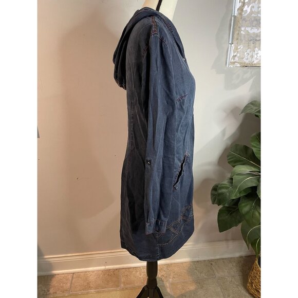 Moda İlgi Embroidered Tencel Long Jacket With Pockets - Picture 2 of 16